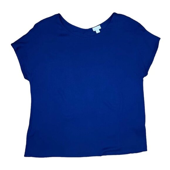 HANRO‎ Made in Turkey 🇹🇷 Crew Neck Short Cap Sleeve Pullover Blouse Size SMALL - Picture 4 of 10